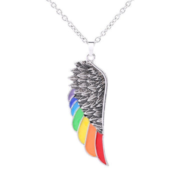Stainless Steel Wing Pendant Necklace With