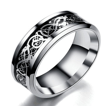 Stainless Steel Dragon Pattern Ring For