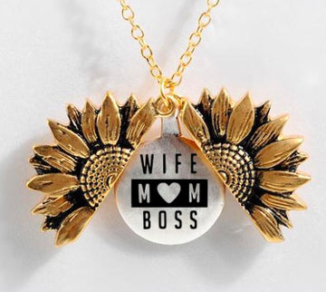 Sunflower Double Layer Lettering Necklace Stylish
