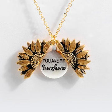 Sunflower Double Layer Lettering Necklace Stylish