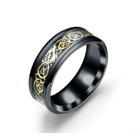Titanium Steel Dragon Ring Handcrafted Stainless