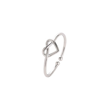 Hollow Love Ring Simple Heart-Shaped Adjustable