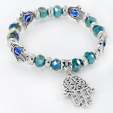 Devil'S Eye Beaded Bracelet Unisex Alloy