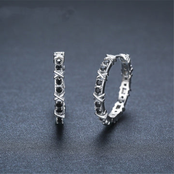 Fashion Simple Zircon Copper Earrings For