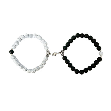 Turquoise Peach Heart Magnet Couple Design Bracelet