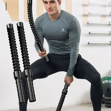 2pcs Stainless Steel Wireless Combat Training Stick Muscle Exercise Fitness Tool Strong Rebound Inertia Home Gym Equipment