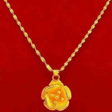 Gold Plated Brass Pendant Necklace For