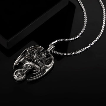 Men'S Stainless Steel Retro Pendant Sweater