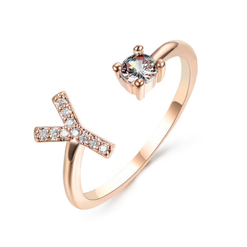 New Design Adjustable 26 Initial Letter Ring