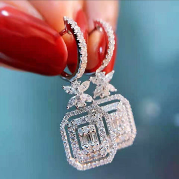 Women'S Fashion Micro-Set Zirconia Bow Earrings Set