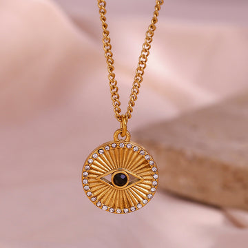 Minimalist Black Eyes Stainless Steel Necklace