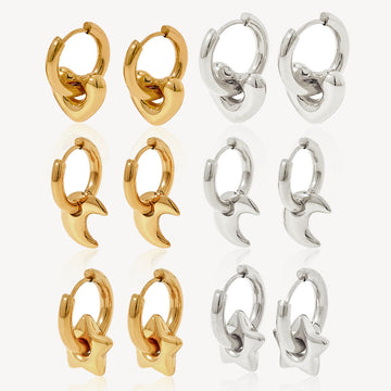 Xingx Stainless Steel Glossy Geometry Earrings