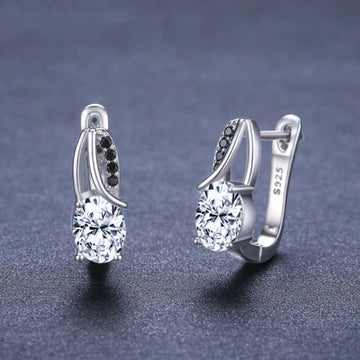 European American Zircon Rhinestone Stud Earrings