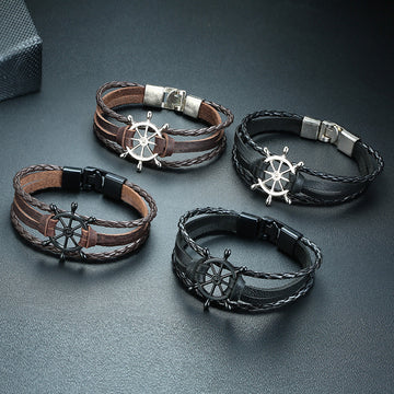 Alloy Lucky Figure 8 Leather Bracelet