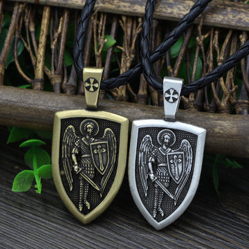 Saint Michael Archangel Pendant Necklace Alloy