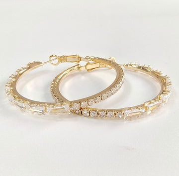 Simple Gold Ladies Zircon Earrings European