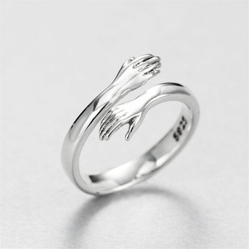 Love Hug Couple Ring Open Adjustable
