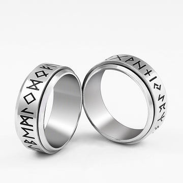 Korean Fashion Titanium Steel Rotatable Vintage Ring
