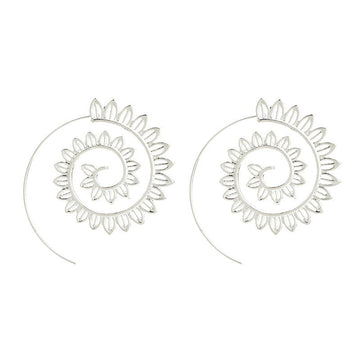 Round Spiral Drop Earrings For Women