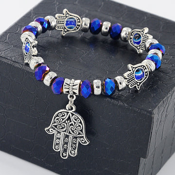 Devil'S Eye Beaded Bracelet Unisex Alloy