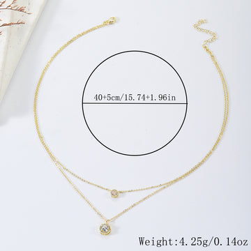 Sparkling Three Dimensional Zircon Pendant Necklace