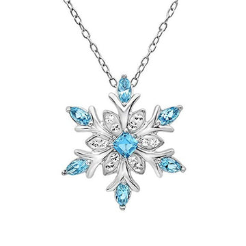 Zircon Christmas Snowflake Necklace Women'S Pendant