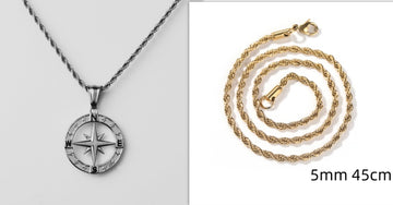 Stainless Steel Compass Circular Necklace Geometric