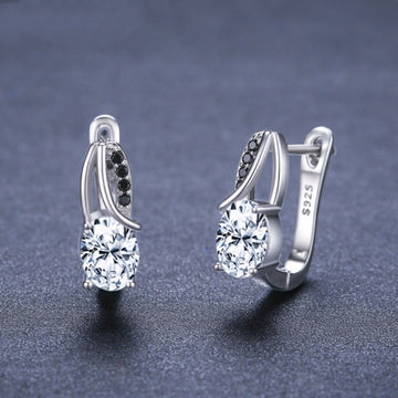 European American Zircon Rhinestone Stud Earrings