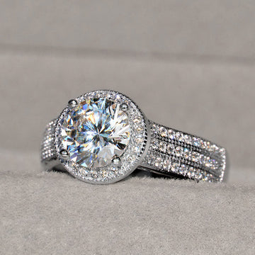 Classic Lotus Diamond Wedding Ring For