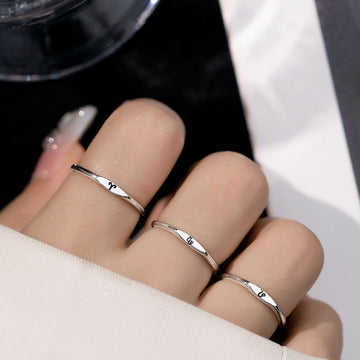 Simple Twelve Constellation Open Ring For