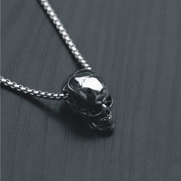 Male Titanium Steel Skull Necklace With