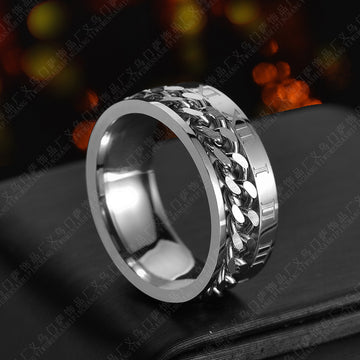 Roman Letter Rotatable Chain Rings For Ring