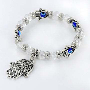 Devil'S Eye Beaded Bracelet Unisex Alloy