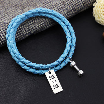 3 Lap Woven Pu Rope Bracelet