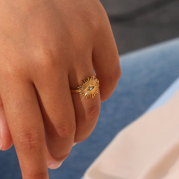 Solana Gold Geometric Ring For Women