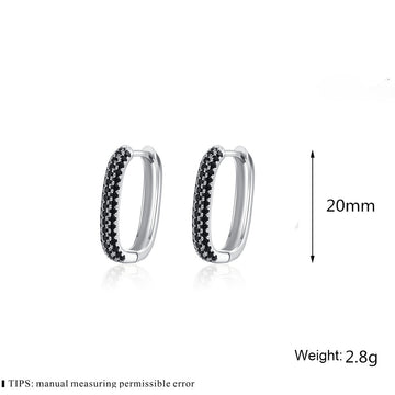 French Style Black Zircon Earrings For