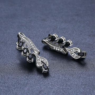 Korean Style Simple Black Zircon Drop-Shaped