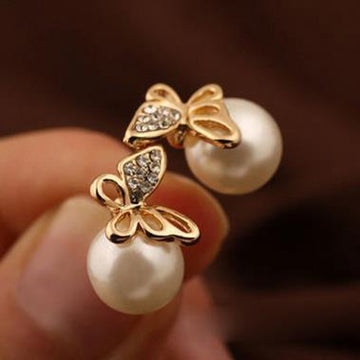 Alloy Pearl Animal Zodiac Stud Earrings
