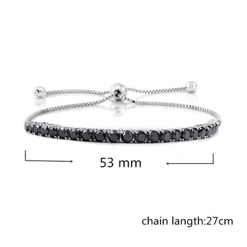 Round Micro Inlaid Zircon Black Bracelet