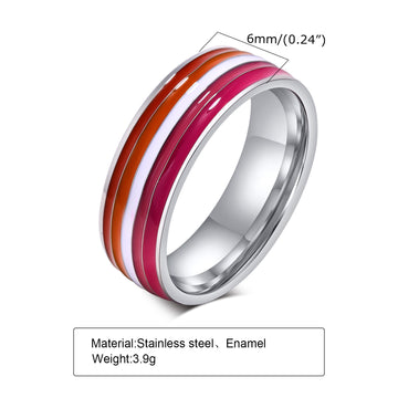 8Mm Men'S Rainbow Color Flag Ring