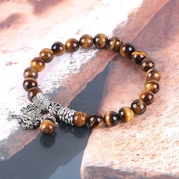 Tree Of Life Simple Natural Tiger'S Bracelet