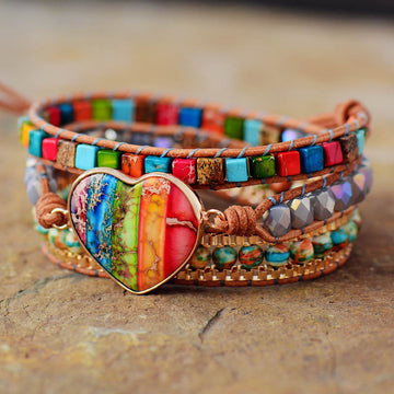 Natural Imperial Stone Hand Woven Bracelet