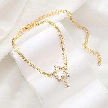 Women'S Fashion Five-Pointed Star Heart Shape Necklace