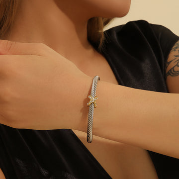 Fashionable Personalized 8 Character Cross Steel Bracelet