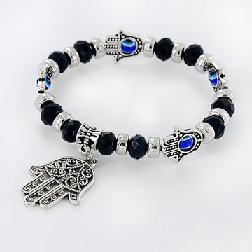 Devil'S Eye Beaded Bracelet Unisex Alloy