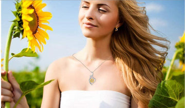Sunshine Sunflower Pendant Necklace For Women