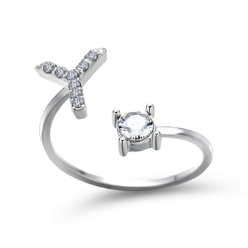 New Design Adjustable 26 Initial Letter Ring