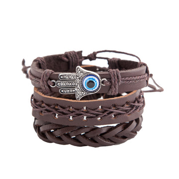 Palm Eye Leather Men'S Cowhide Bracelet