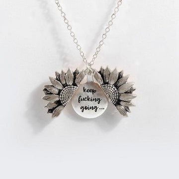 Sunflower Double Layer Lettering Necklace Stylish
