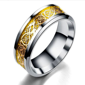 Stainless Steel Dragon Pattern Ring For